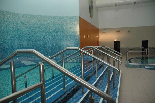 Stainless steel Handrails in a swimming pool